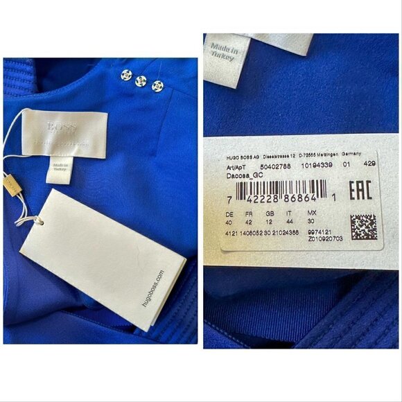 Hugo Boss Blue Dacosa GC Maxi Dress, Size 42 EU, Cobalt Blue, NWT - Picture 12 of 16